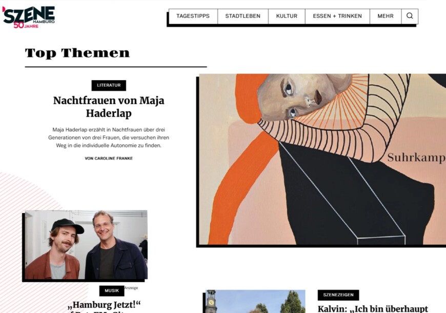 Webdesign Agentur Referenz WorpdPress Magazin Szene Hamburg